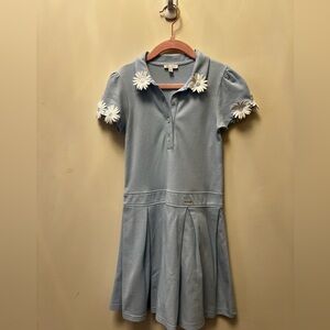Charming Blue Kids Dress with Daisy Accents